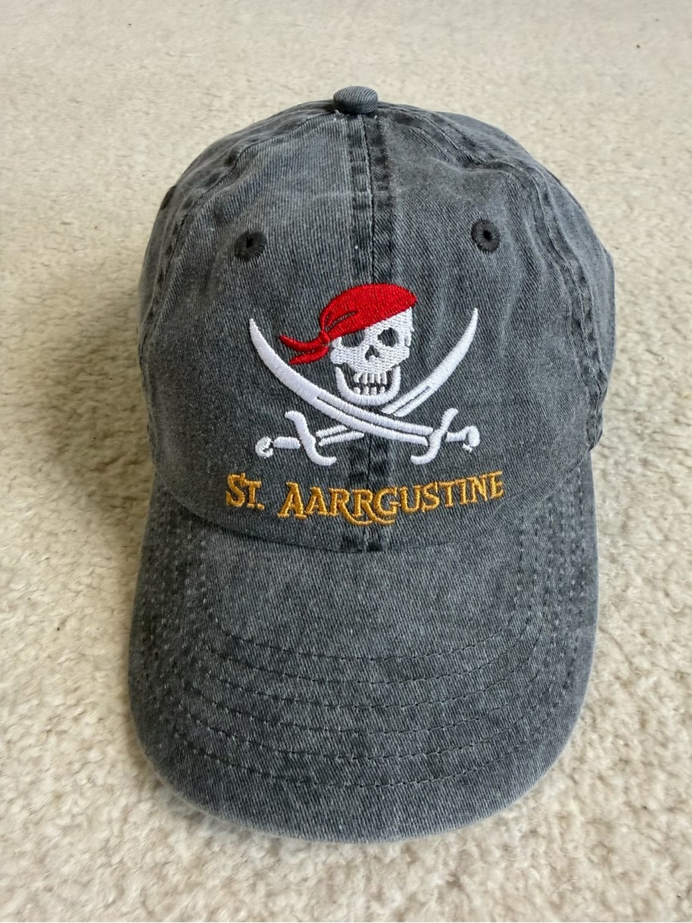St. Aarrgustine Pirate Skull Black Cap St Augustine Florida Hat